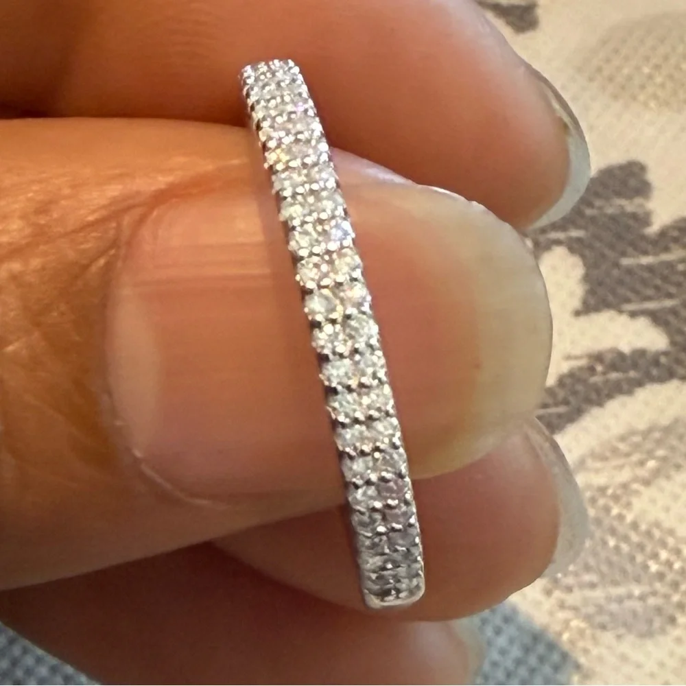 Sterling Silver Moissanite White Dainty Engagement Ring